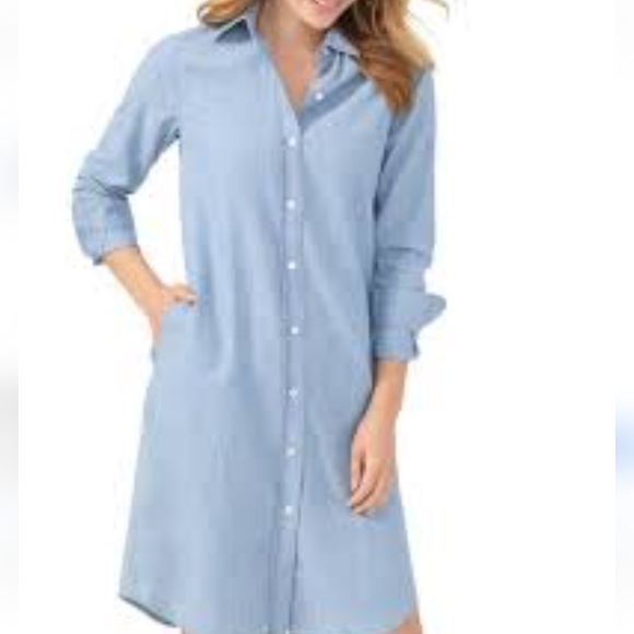 NWT J. McLaughlin Sanders Light Denim Shirt Dress Size Medium Casual. - Picture 1 of 7